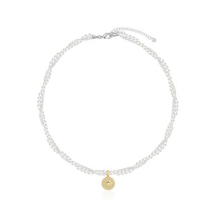 French Eight-Pointed Star Compass Pearl Collarbone Necklace