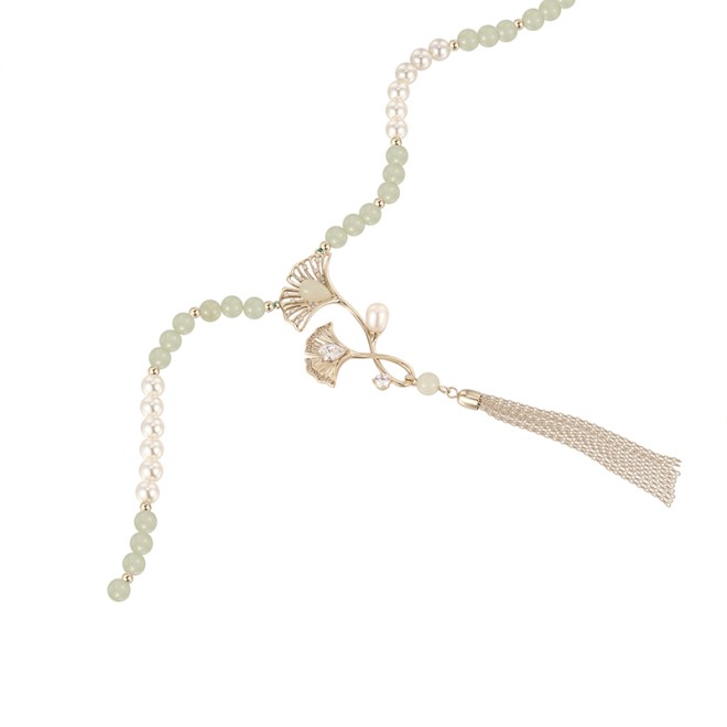 Elegant Imitation Pearl Wave Chain Multi-Layer Necklace