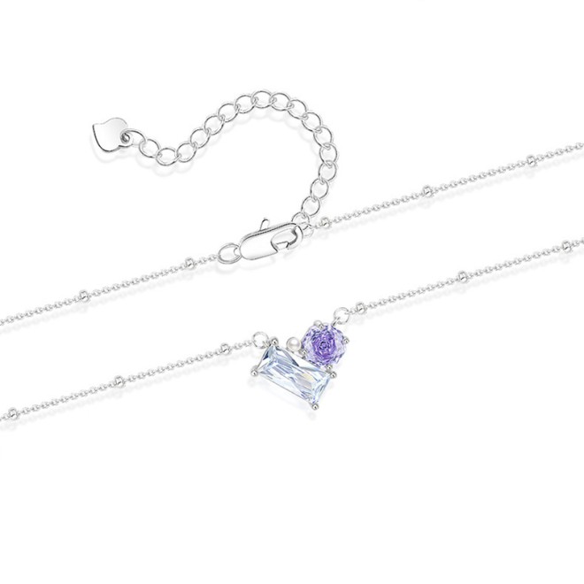 Sugar Cube Rose Pearl Collarbone Necklace