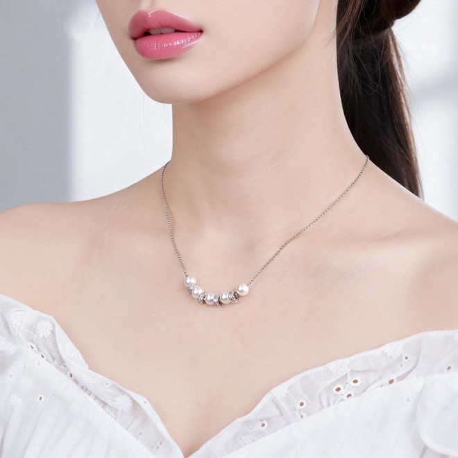 Pearl Collarbone Chain Stackable French Pendant