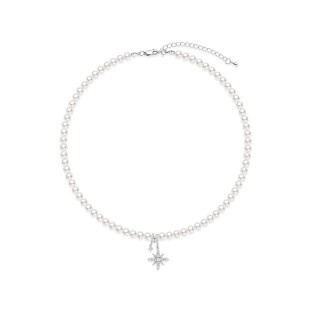 Eight-Pointed Star Pearl Collarbone Necklace