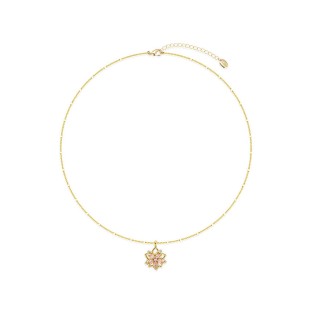 Rotating Flower Pendant Collarbone Chain