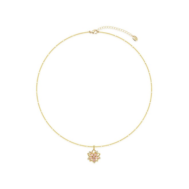 Rotating Flower Pendant Collarbone Chain