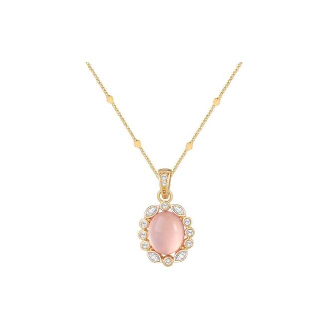 Rose Quartz Pendant Collarbone Necklace