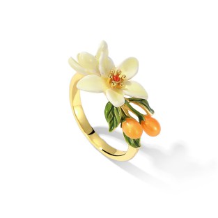 Open-Ended Kumquat Flower Ring
