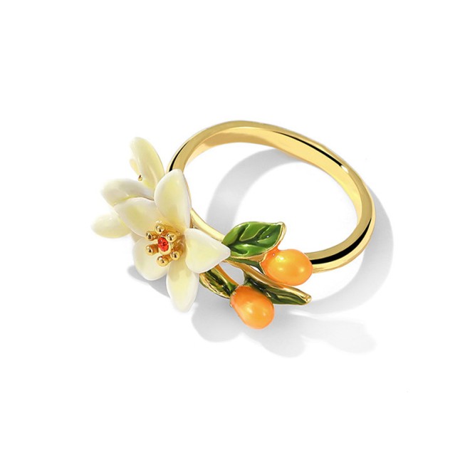 Open-Ended Kumquat Flower Ring