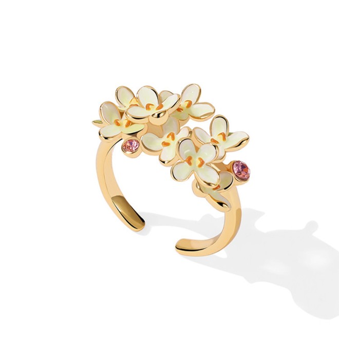Osmanthus Enamel Open Ring