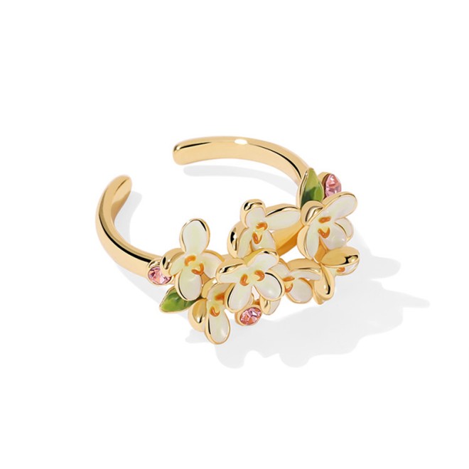 Osmanthus Enamel Open Ring