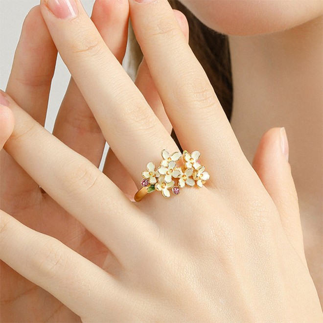 Osmanthus Enamel Open Ring