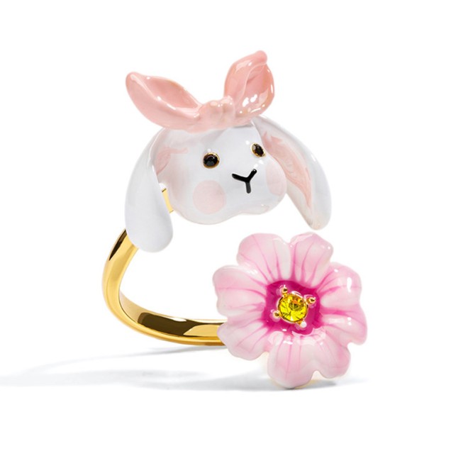 Rabbit Flower Open Ring