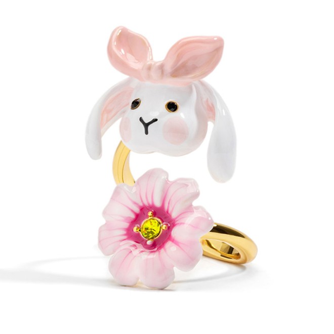Rabbit Flower Open Ring