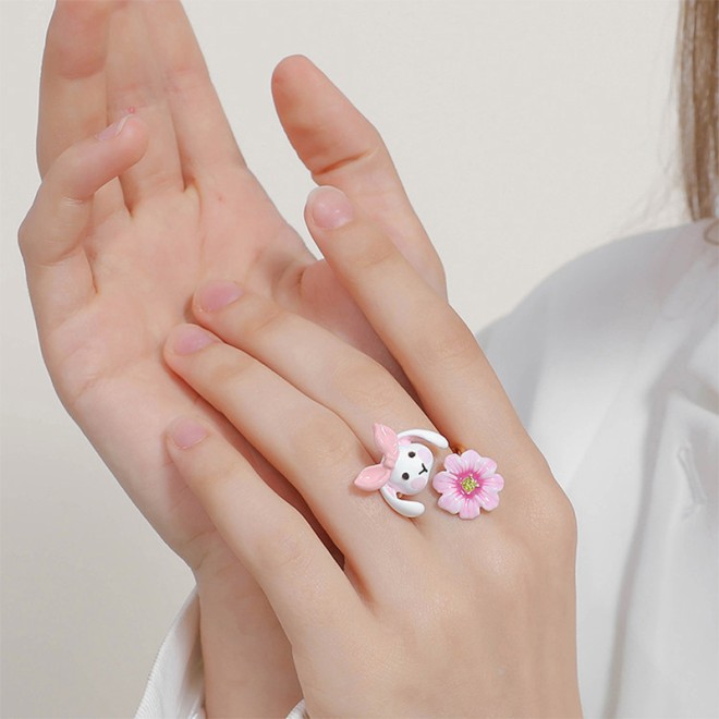 Rabbit Flower Open Ring