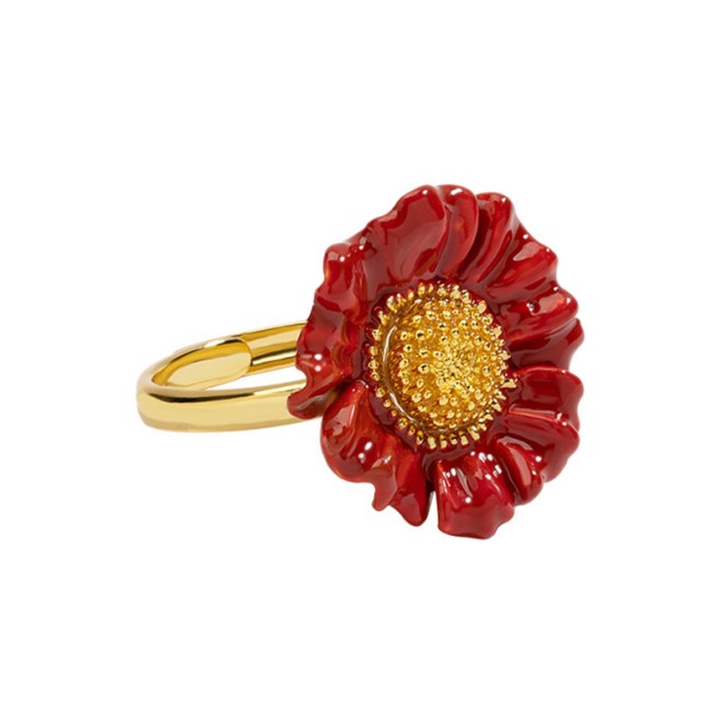 Adjustable Flower-Shaped Open Ring for Index Finger