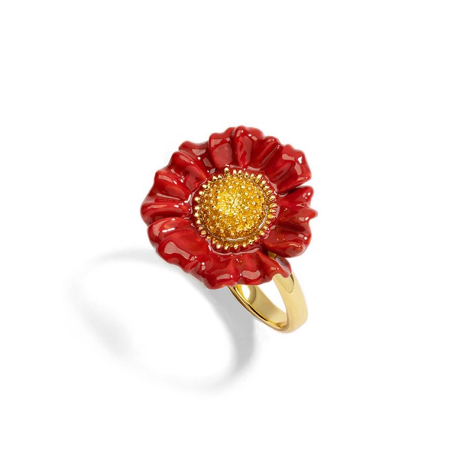 Adjustable Flower-Shaped Open Ring for Index Finger
