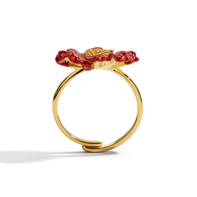 Adjustable Flower-Shaped Open Ring for Index Finger