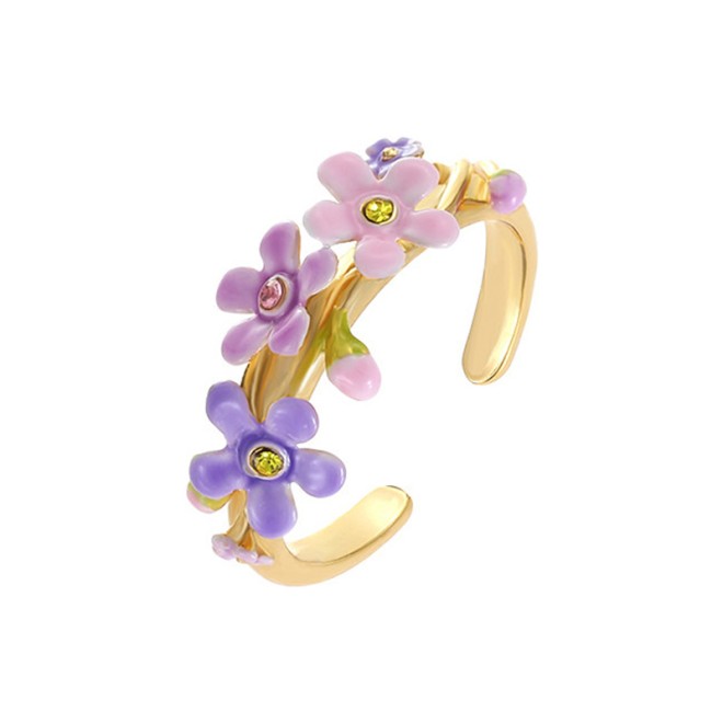 Adjustable Forget-Me-Not Flower Open Ring