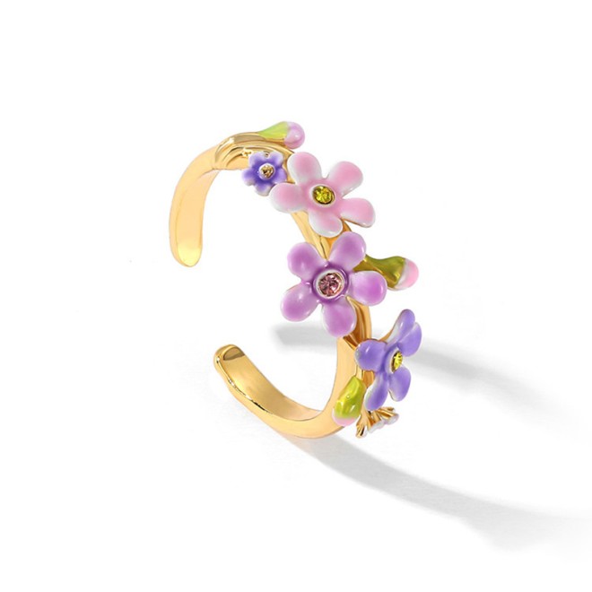 Adjustable Forget-Me-Not Flower Open Ring