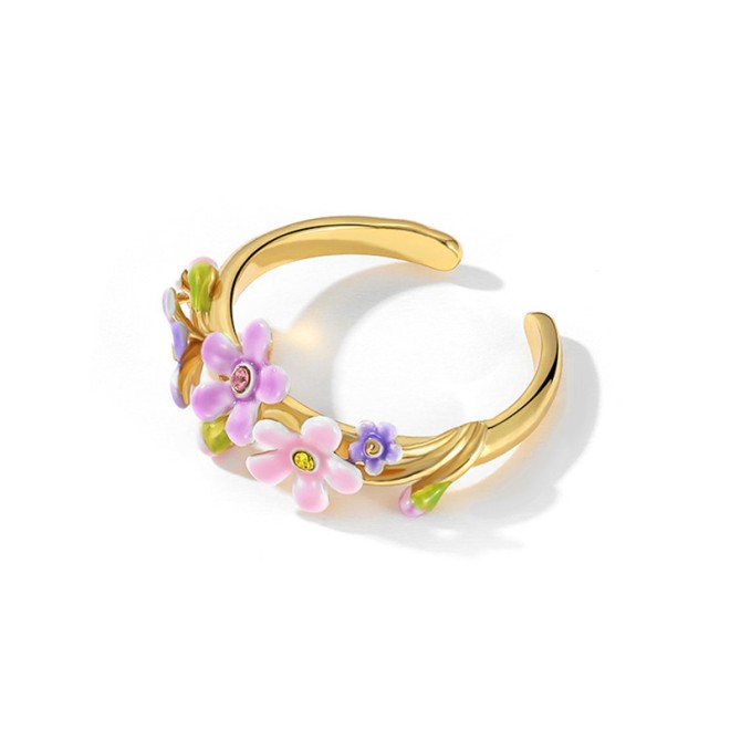 Adjustable Forget-Me-Not Flower Open Ring