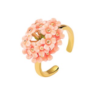 Enamel Beauty Sakura Flower Open Ring