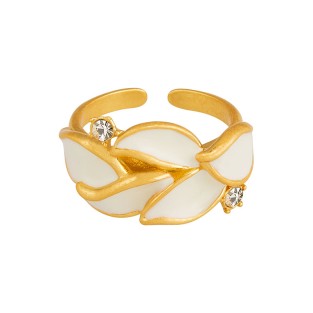 Enamel Floral Adjustable Design Ring