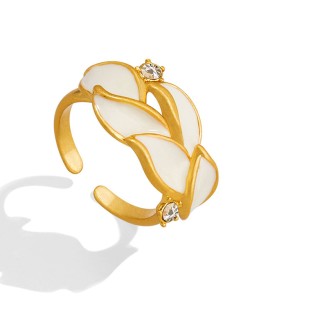 Enamel Floral Adjustable Design Ring
