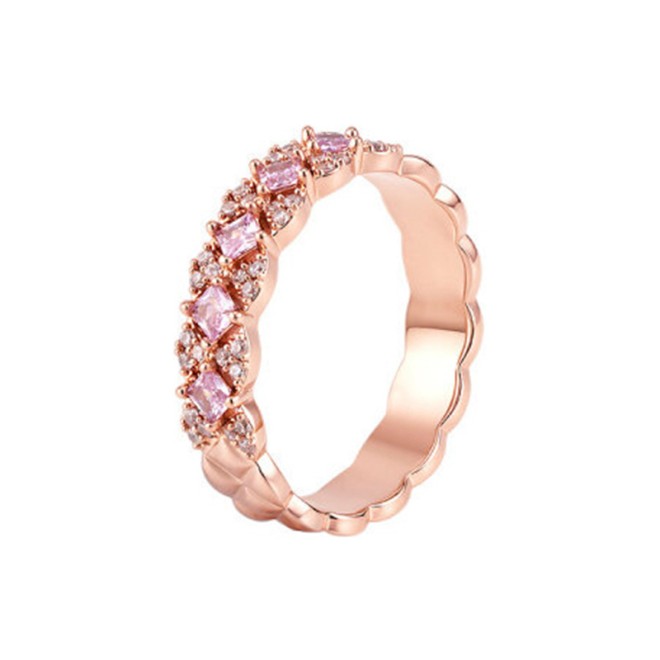 Diamond Grid Pattern Open-Ended Tail Ring