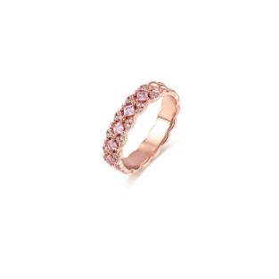 Diamond Grid Pattern Open-Ended Tail Ring