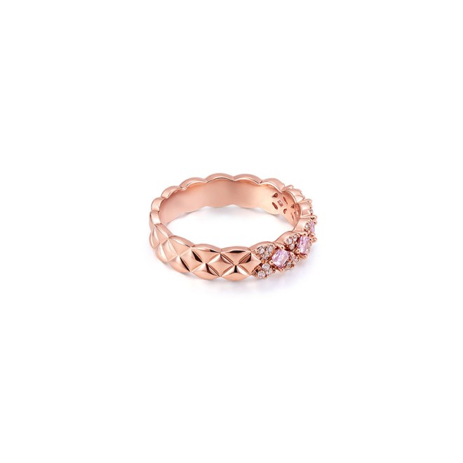 Diamond Grid Pattern Open-Ended Tail Ring