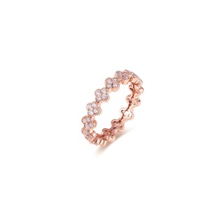 Full-Set Four-Leaf Clover Zirconia Tail Ring