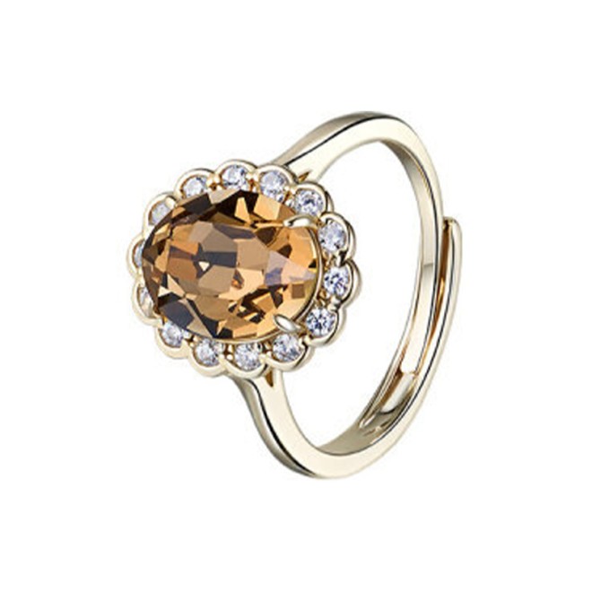 Imitation Crystal Open Ring
