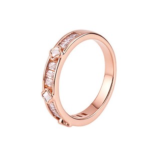 Four-Leaf Clover Row Diamond Simple Ring